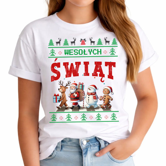 Koszulka damska świąteczna - Wesołych Świąt BN06 - StoryCups.pl