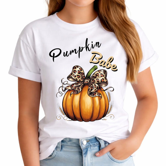 Koszulka damska jesienna - Pumpkin Babe - dla miłośniczki dyni JS33 - StoryCups.pl