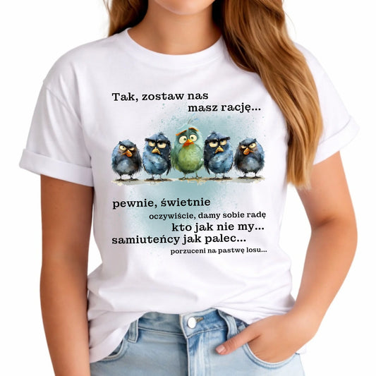 Koszulka damska na odejście z pracy - Tak, zostaw nas OP06 - StoryCups.pl