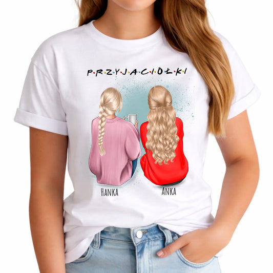 Koszulka damska - prezent dla przyjaciółki - personalizowane postacie 2-4 osoby PR02 - StoryCups.pl