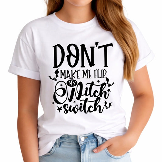 Koszulka damska na Halloween - Don't make me flip my witch switch - śmieszna HL11 - StoryCups.pl