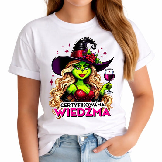 Koszulka damska - Certyfikowana wiedźma - śmieszna HL13 - StoryCups.pl