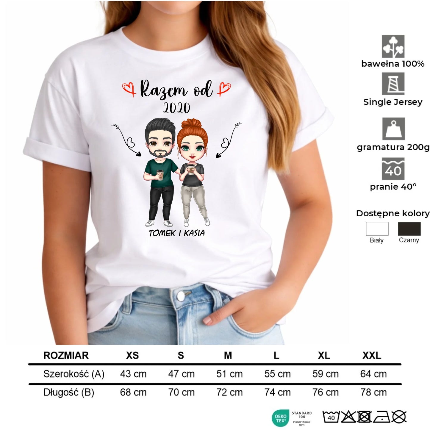 Koszulka damska - Para razem od - personalizowana W01 - StoryCups.pl