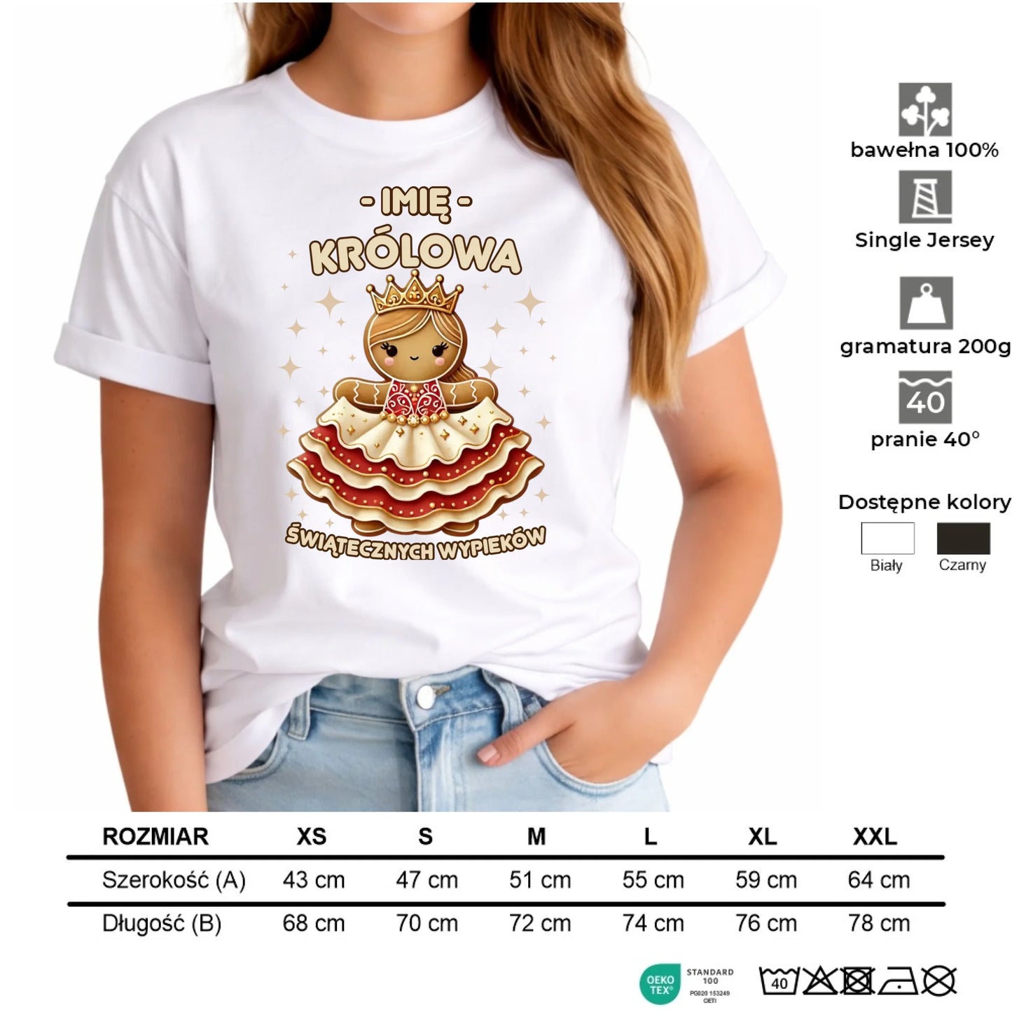 Koszulka damska świąteczna - Królowa świątecznych wypieków - personalizowana BN28 - StoryCups.pl