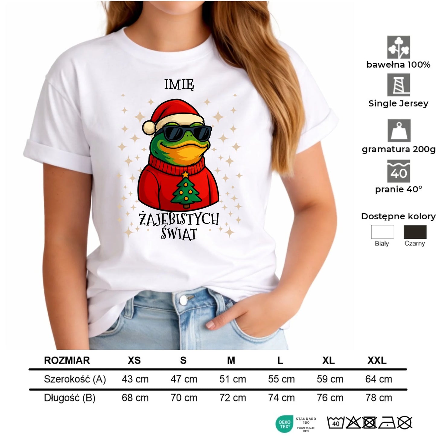 Koszulka damska świąteczna - Żajebistych Świąt - personalizowana BN144 - StoryCups.pl