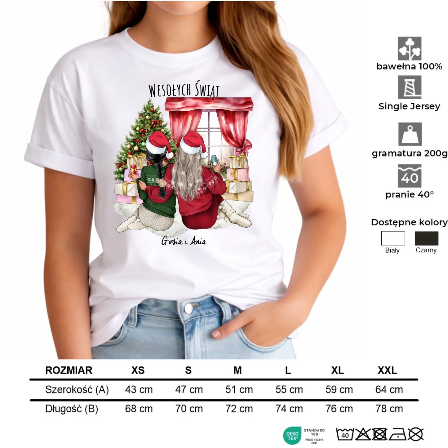 Koszulka damska świąteczna - prezent dla przyjaciółki - 2-4 przyjaciółek - personalizowana PR06 - StoryCups.pl