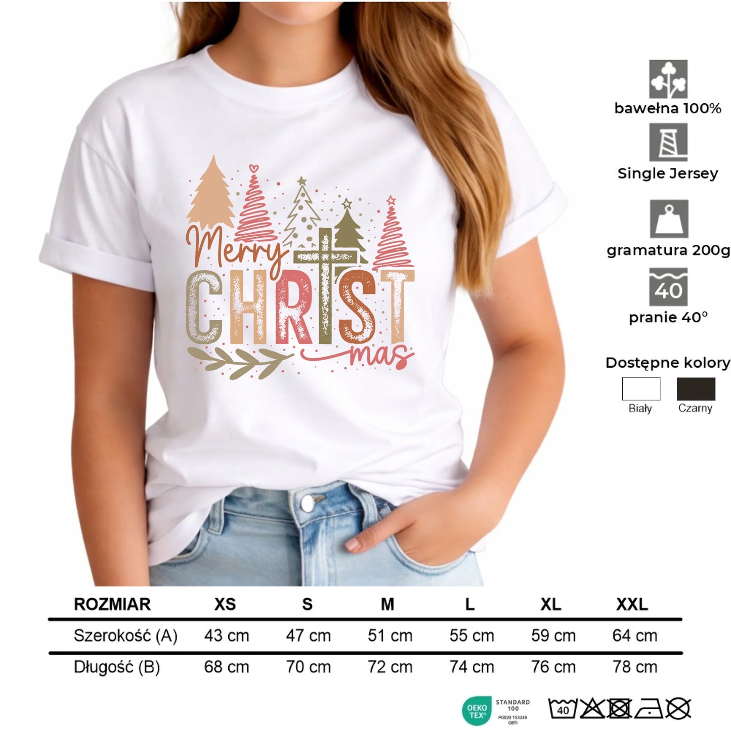 Koszulka damska świąteczna - Merry Christmas BN01 - StoryCups.pl
