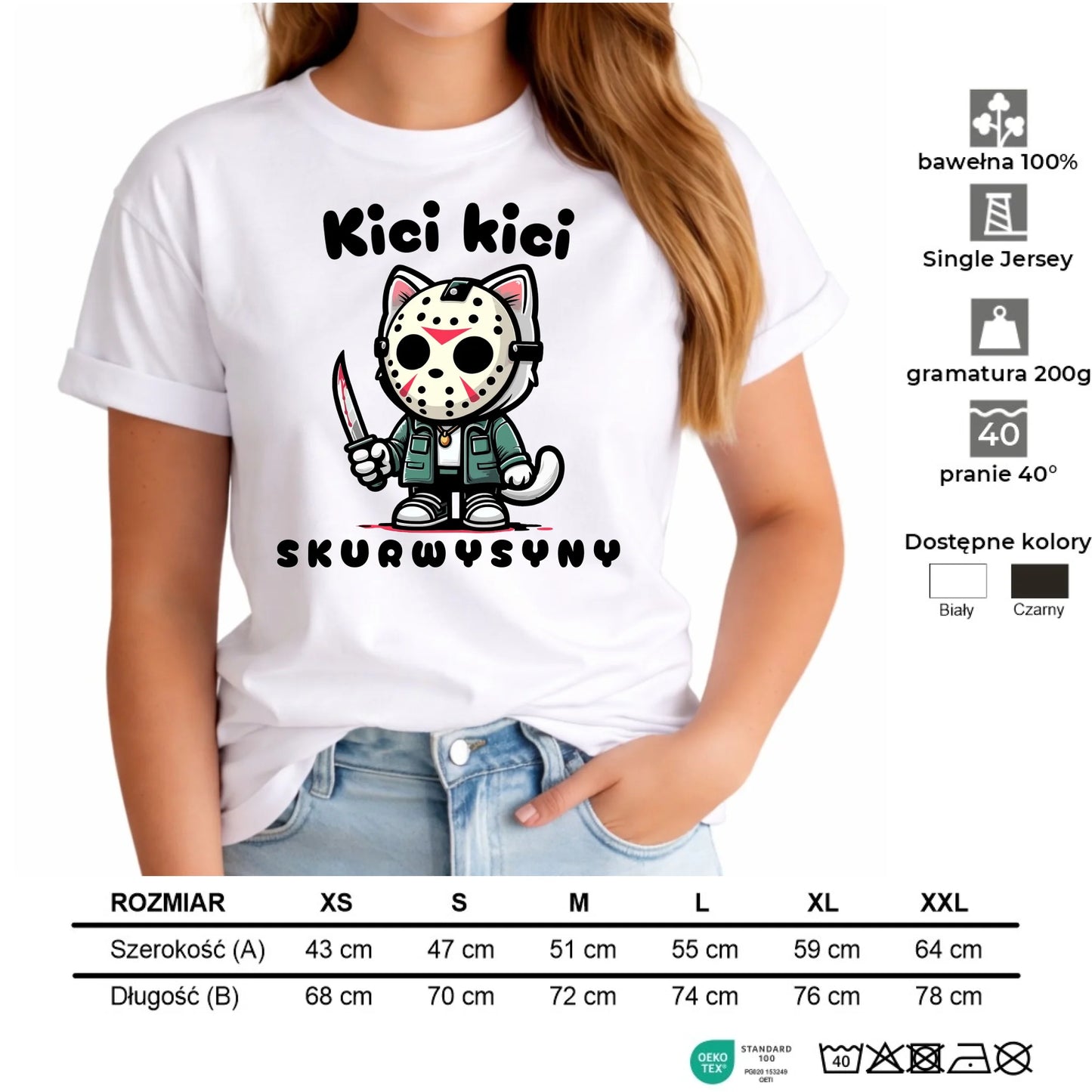 Koszulka damska na Halloween - Kici kici sk*rwysyny - bez cenzury HL28 - StoryCups.pl