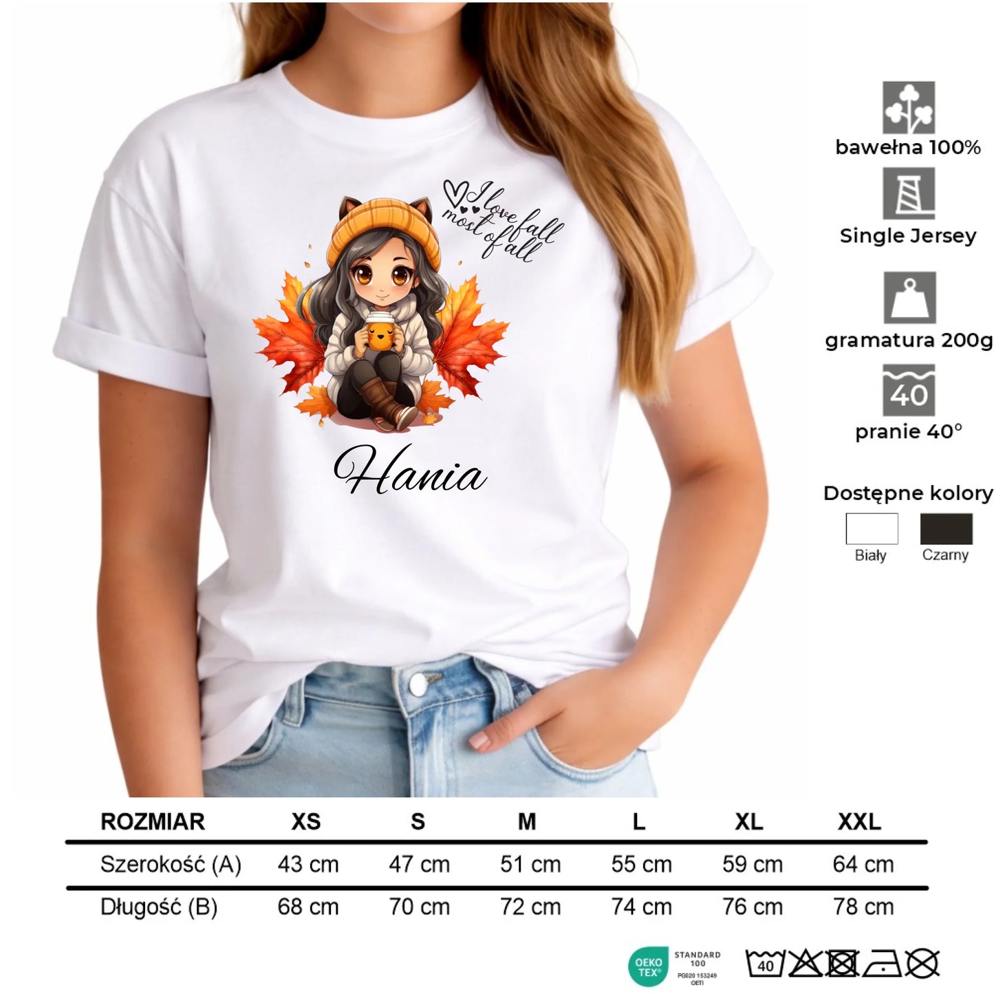 Koszulka damska jesieniara - Anime - personalizowana JS06 - StoryCups.pl