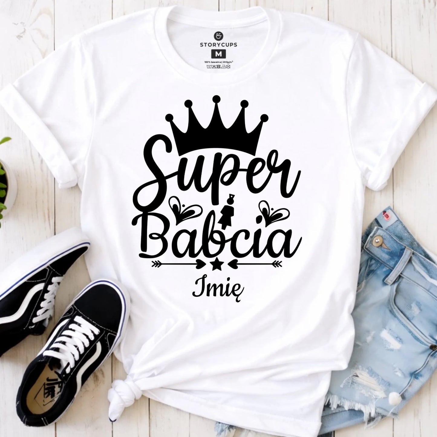 Koszulka dla babci - Super Babcia - personalizowana B03 - StoryCups.pl