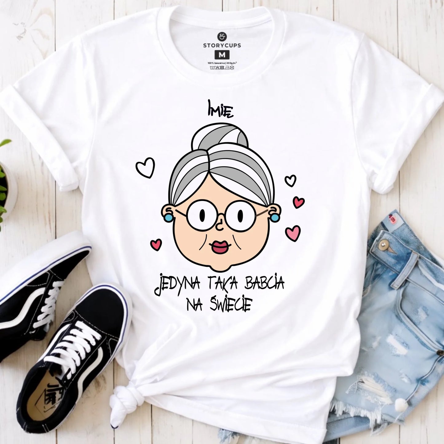 Koszulka dla babci - Jedyna taka babcia na świecie - personalizowana B15 - StoryCups.pl