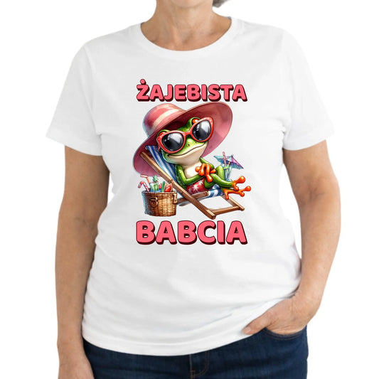 Koszulka dla babci - Żajebista Babcia Żaba B27 - StoryCups.pl