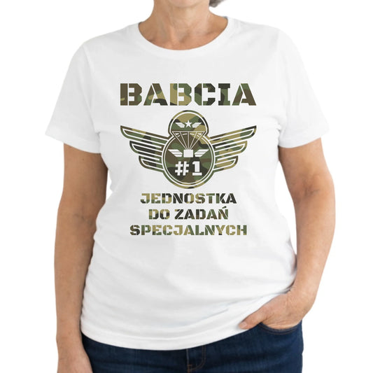 Koszulka dla babci - Babcia jednostka do zadań specjalnych B31 - StoryCups.pl