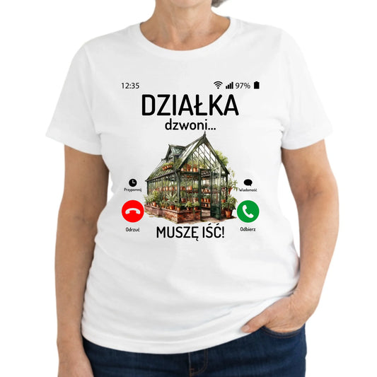 Koszulka dla babci - Działka dzwoni muszę iść B41 - StoryCups.pl