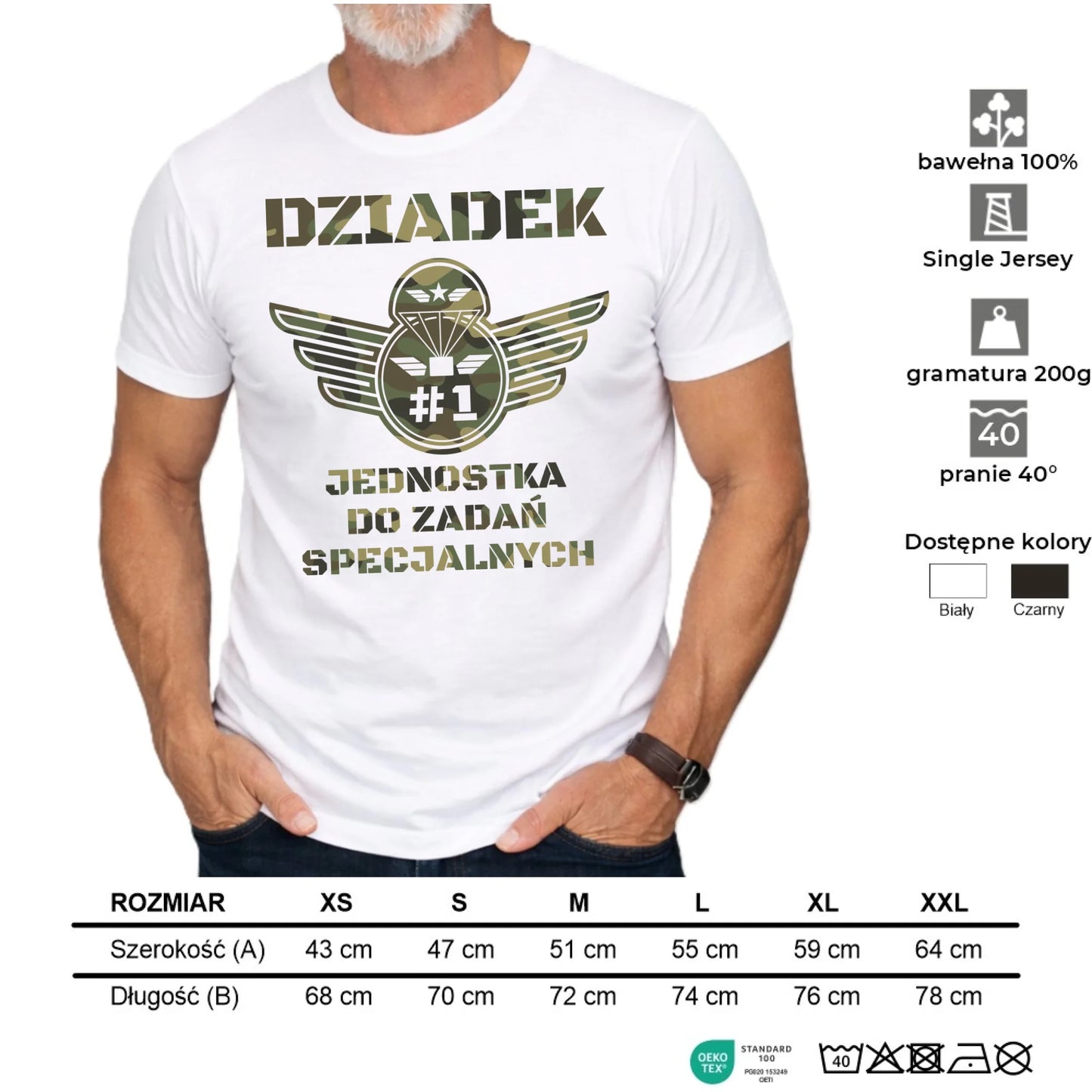 Koszulka dla dziadka - Dziadek jednostka do zadań specjalnych D31 - StoryCups.pl