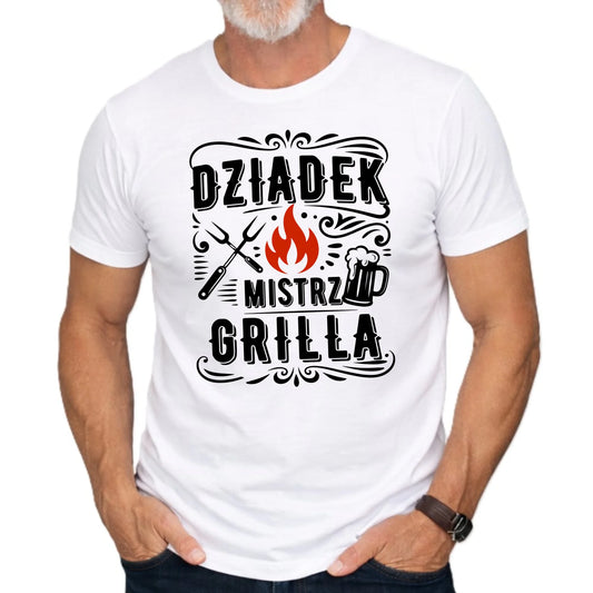 Koszulka dla dziadka - Dziadek mistrz grilla D33 - StoryCups.pl