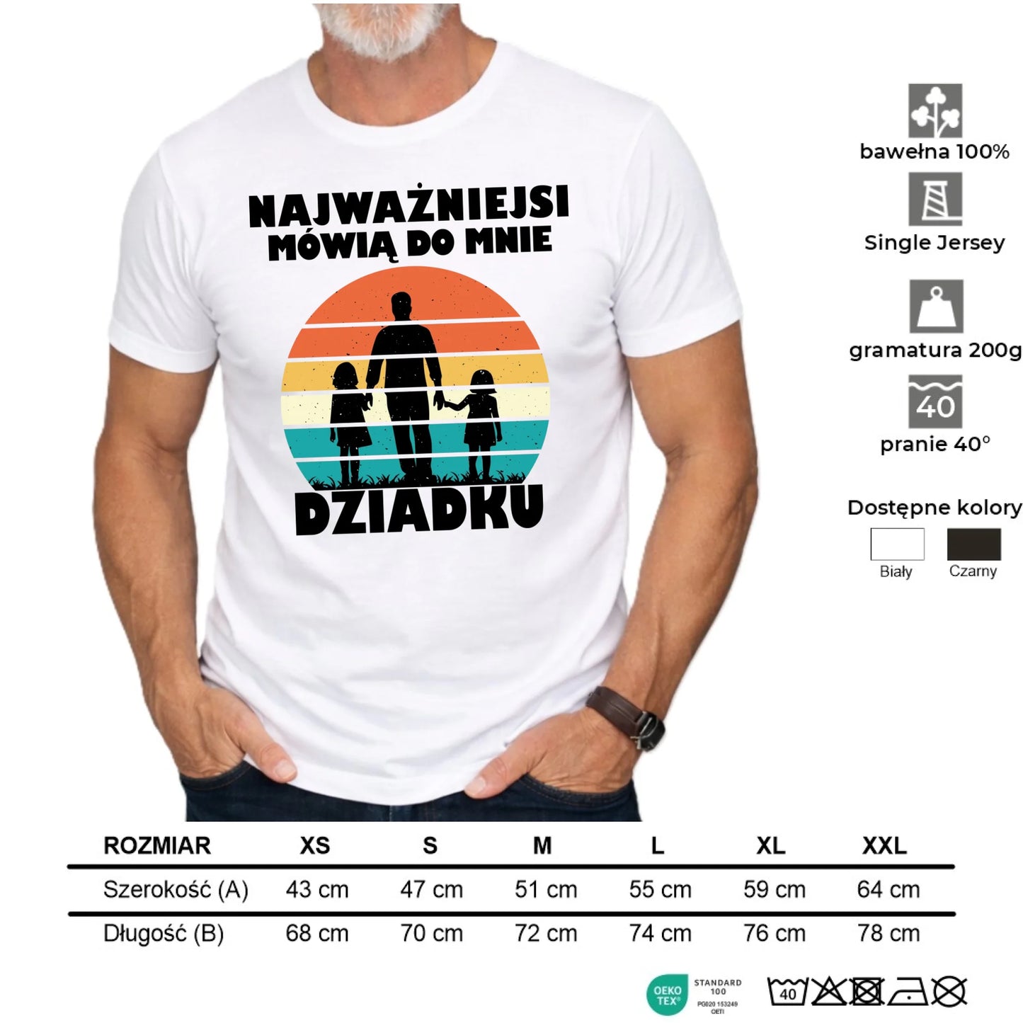 Koszulka dla dziadka - Najważniejsi mówią do mnie dziadku D34 - StoryCups.pl