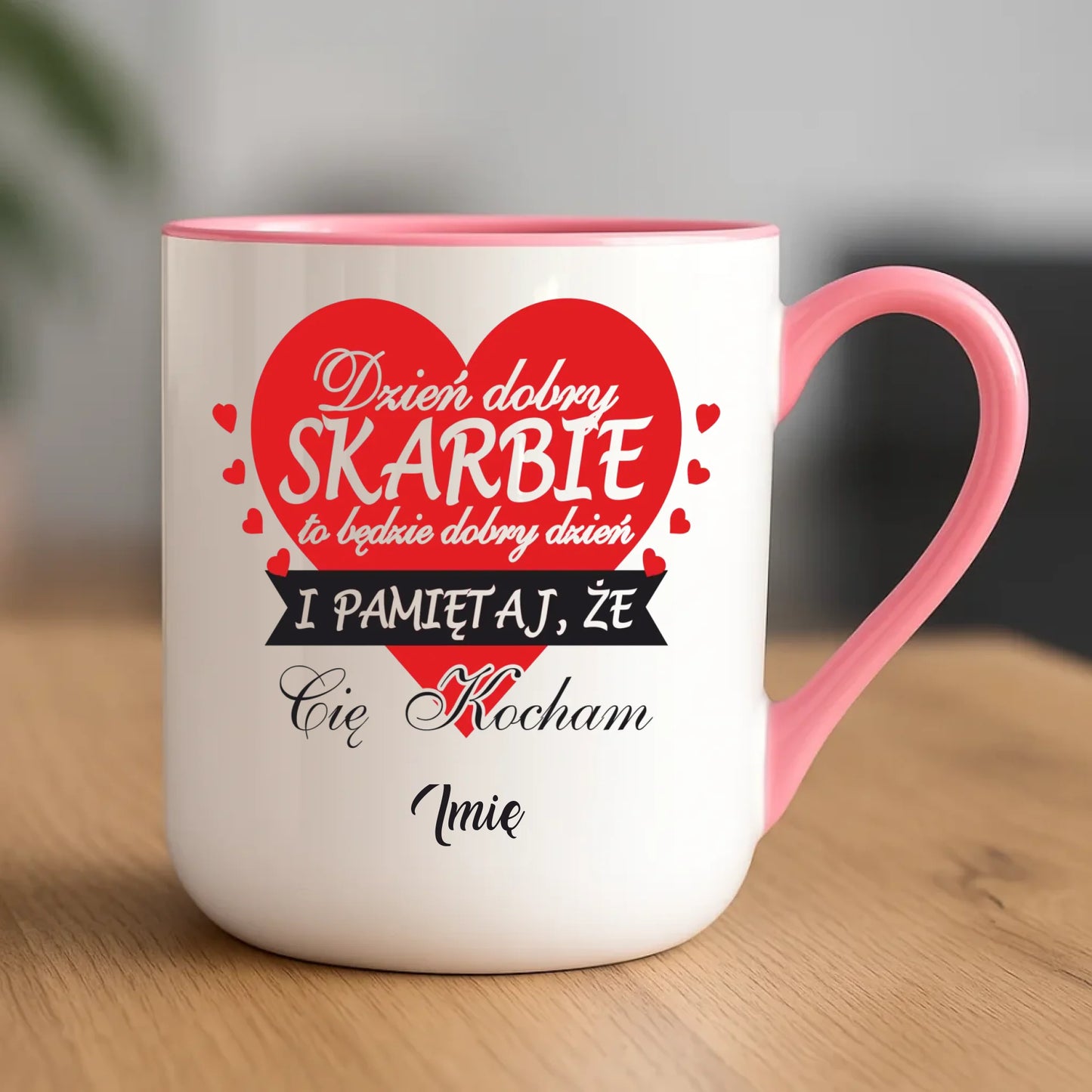 Kubek elegant dla par - Dzień dobry Skarbie - personalizowany W02 - StoryCups.pl