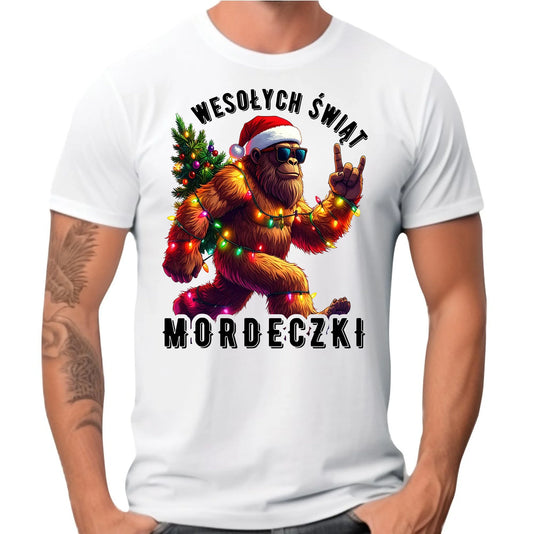 Koszulka męska świąteczna - prezent na święta - Yeti Wesołych Świąt mordeczki BN152