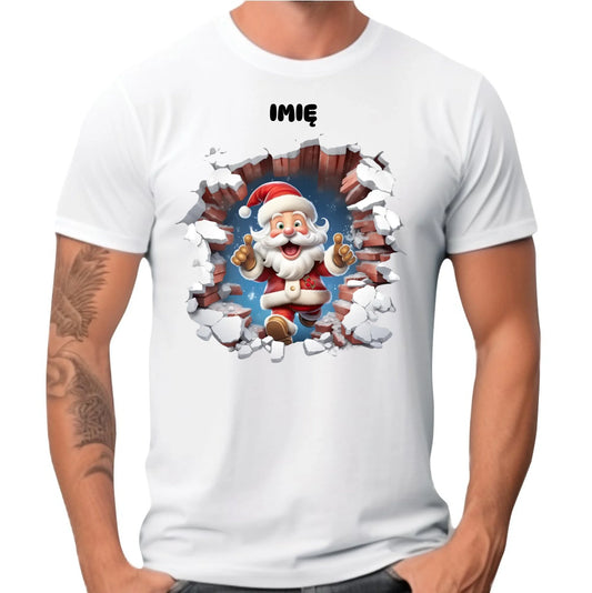 Koszulka męska świąteczna - Mikołaj 3D - personalizowana BN83