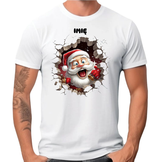 Koszulka męska świąteczna - Mikołaj 3D - personalizowana BN85
