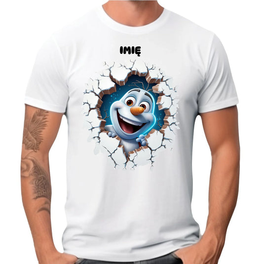 Koszulka męska świąteczna - Bałwan 3D - personalizowana BN84