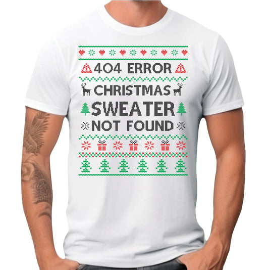 Koszulka męska świąteczna - Error 404 Christmas sweater not found BN107
