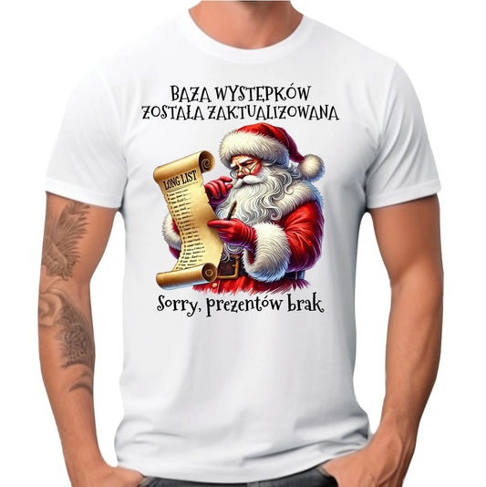 Koszulka męska świąteczna z Mikołajem - Prezentów brak BN07