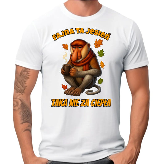 Koszulka męska jesienna - Janusz Nosacz - Fajna ta jesień, taka nie za ciepła JS21