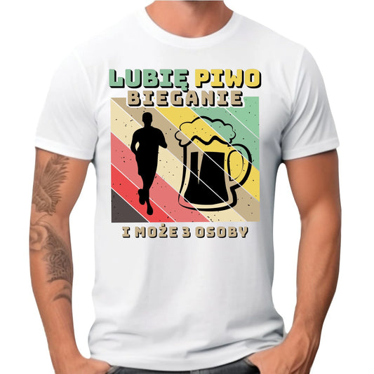 Koszulka męska dla biegacza - Lubię piwo bieganie HB01