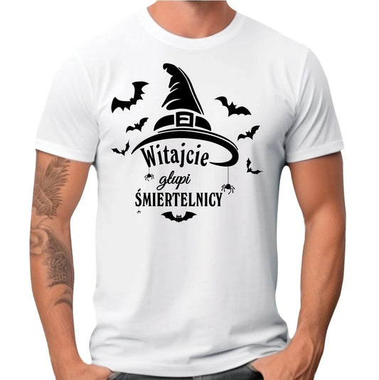 Koszulka męska na Halloween - Witajcie głupi śmiertelnicy HL23