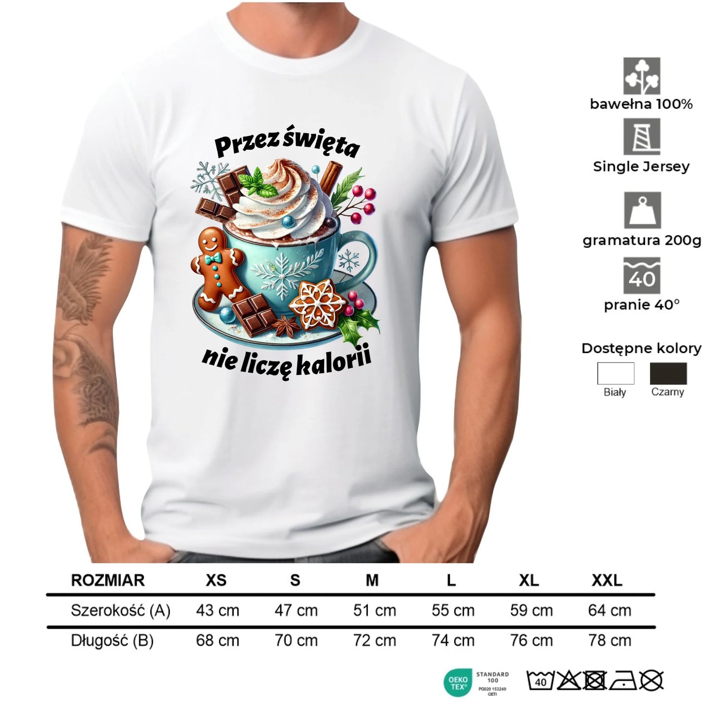 Koszulka męska świąteczna - Przez święta nie liczę kalorii BN31