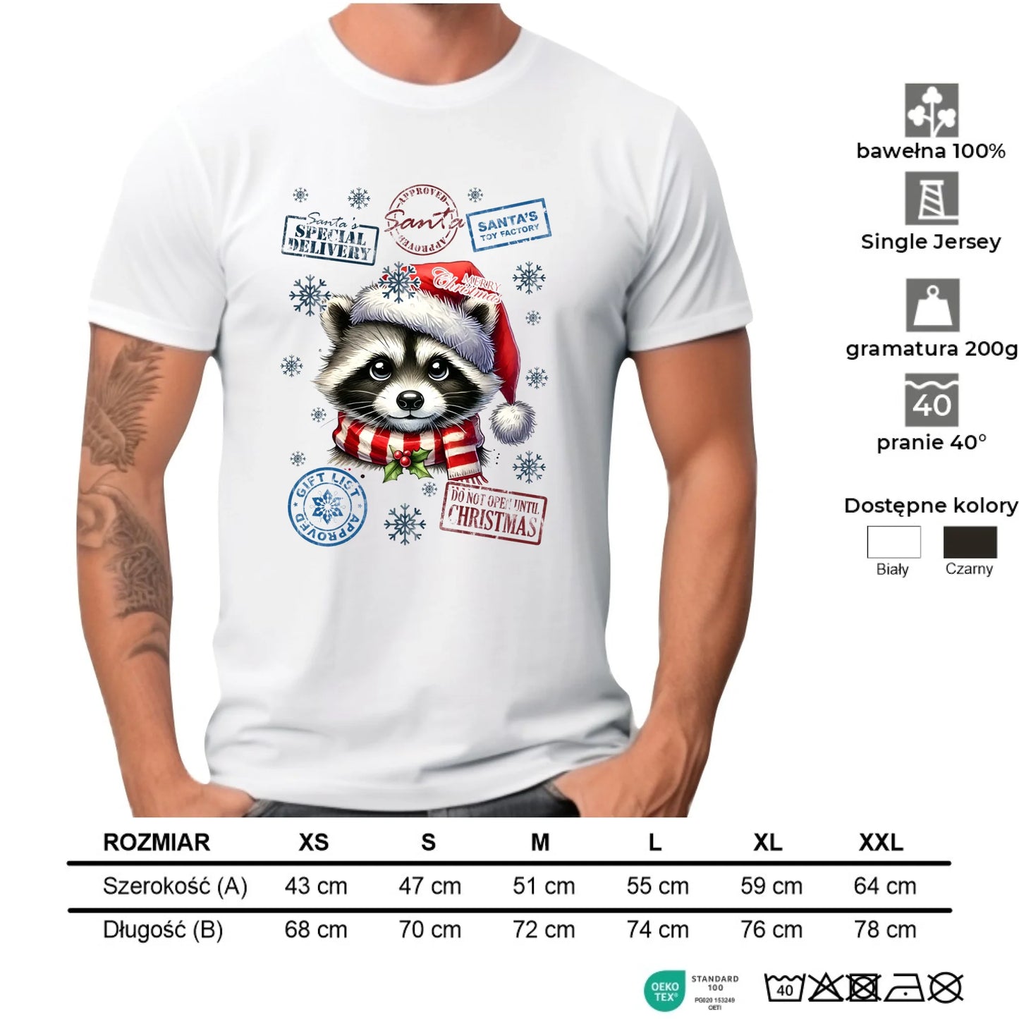 Koszulka męska świąteczna - Szop - Przesyłka od Mikołaja BN104