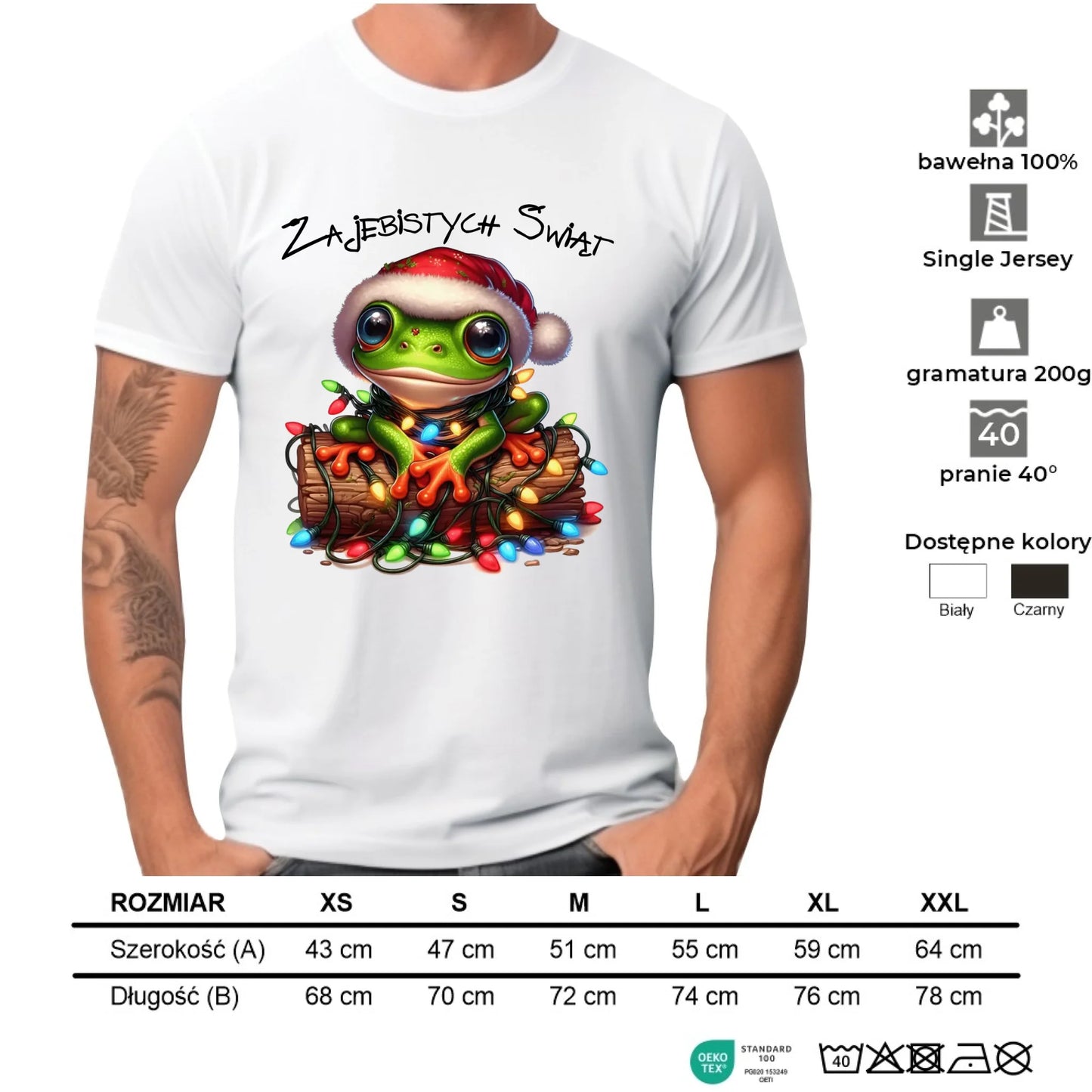 Koszulka męska świąteczna - Żaba - Żajebistych Świąt BN106