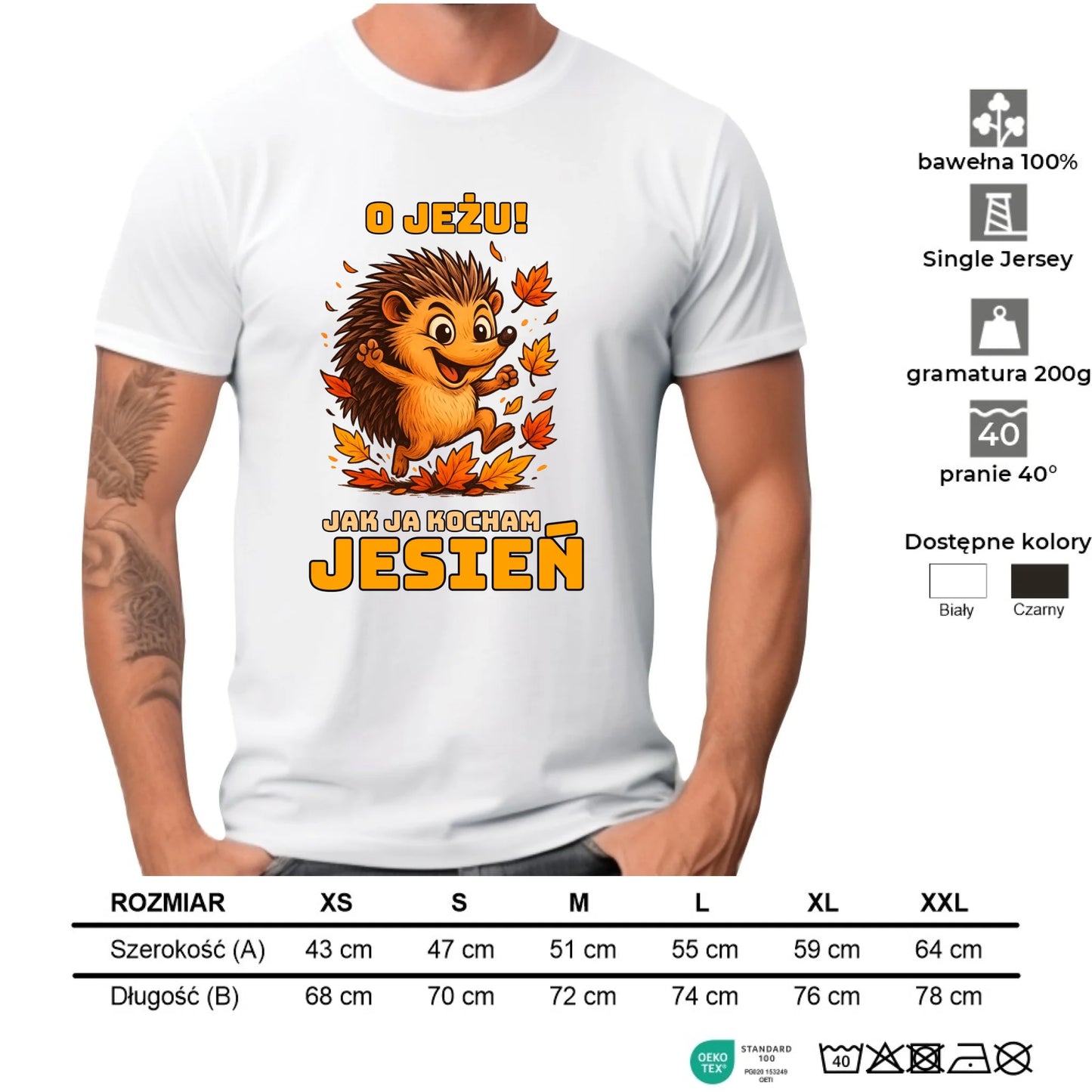 Koszulka męska jesienna - O JEŻU! Jak ja kocham jesień JS31