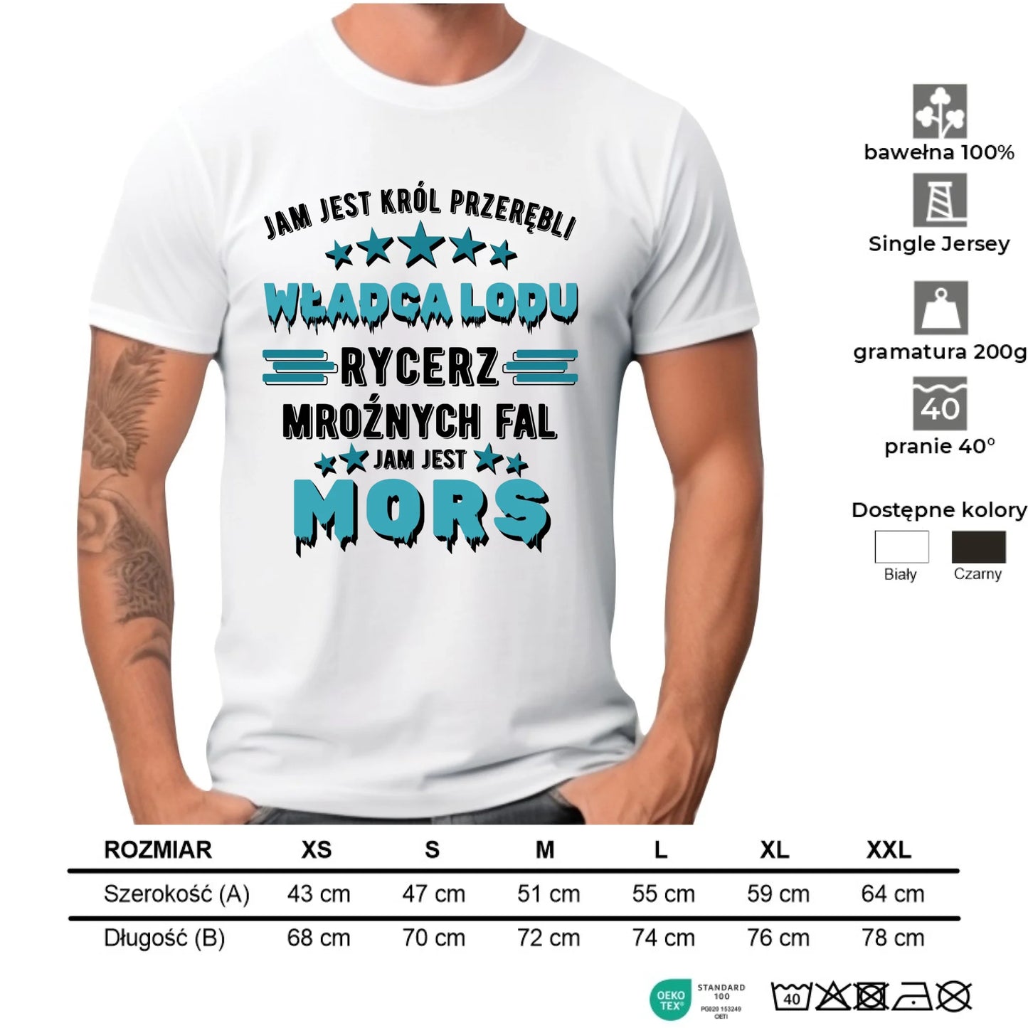 Koszulka męska - prezent dla morsa - Jam jest Król przerębli Jam jest mors HM13