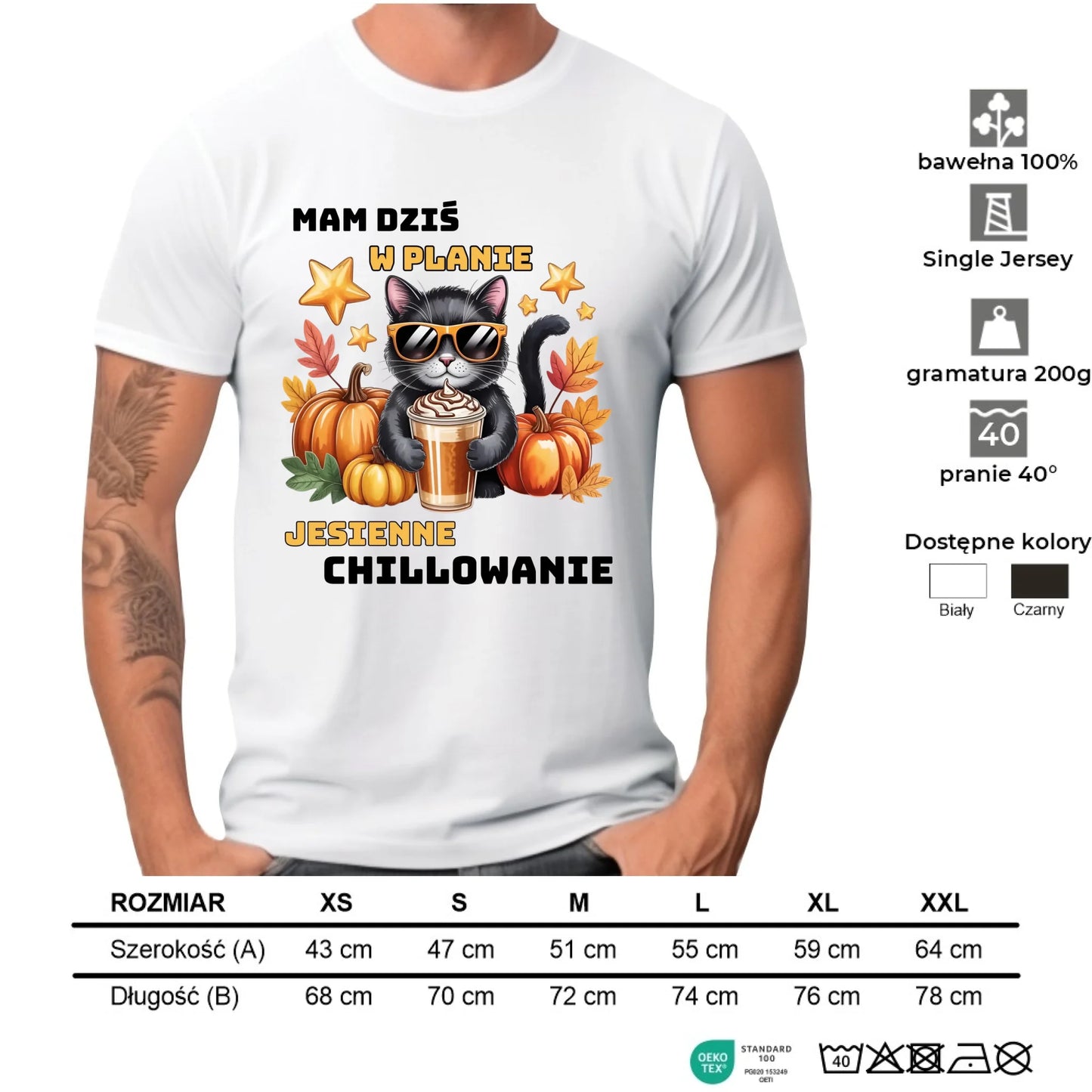 Koszulka męska jesienna - Mam dziś w planie jesienne chillowanie JS34