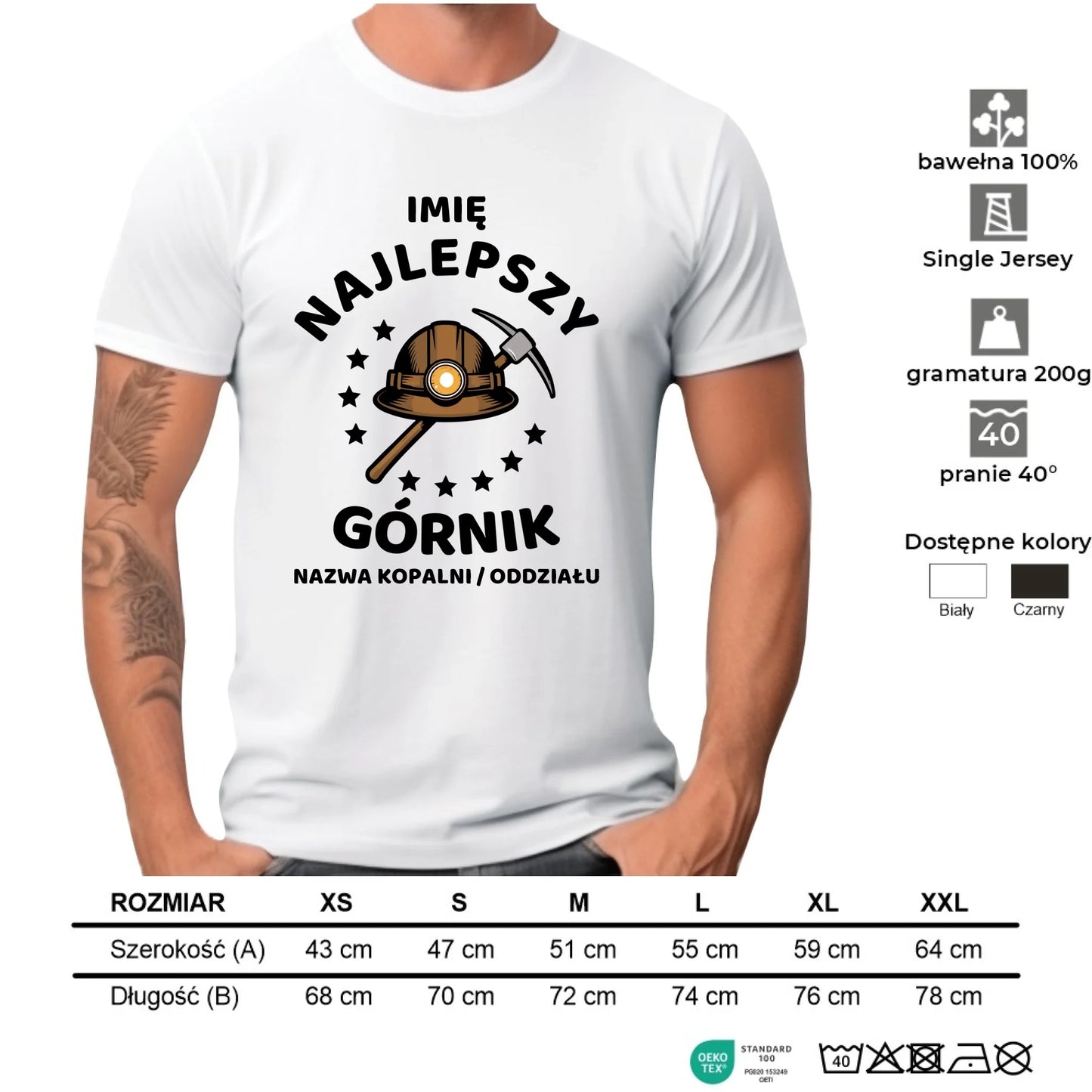 Koszulka męska - prezent dla górnika - Najlepszy górnik - personalizowana G23