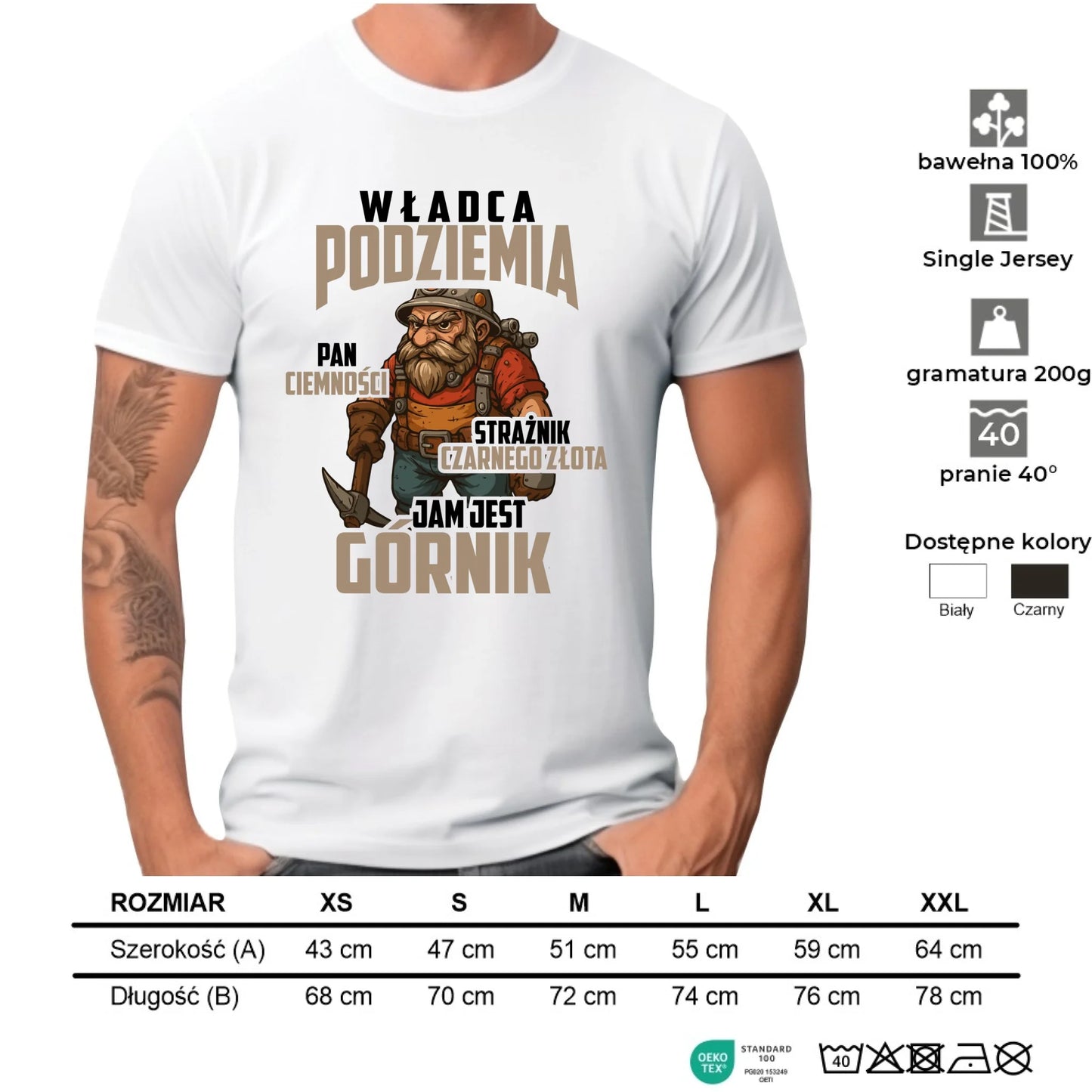 Koszulka męska - prezent dla górnika - Władca podziemia Górnik G20