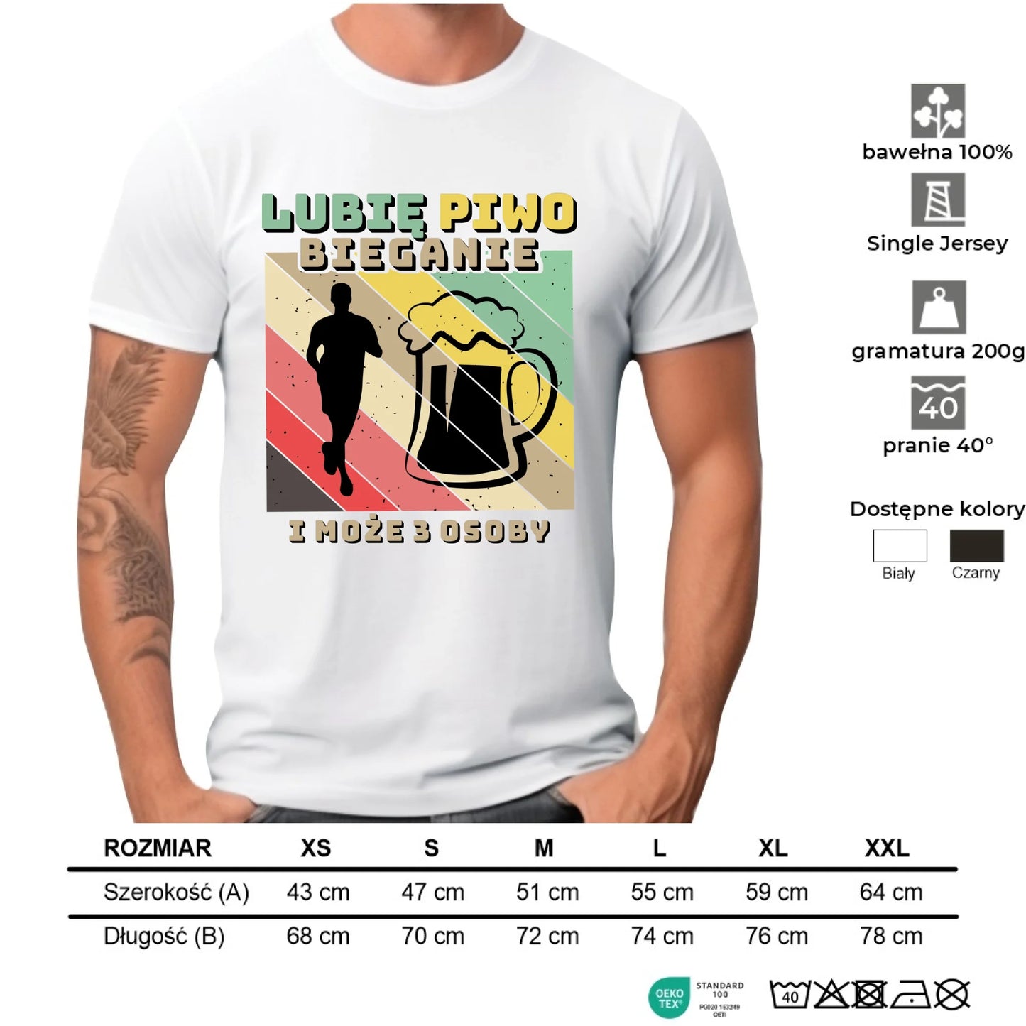 Koszulka męska dla biegacza - Lubię piwo bieganie HB01