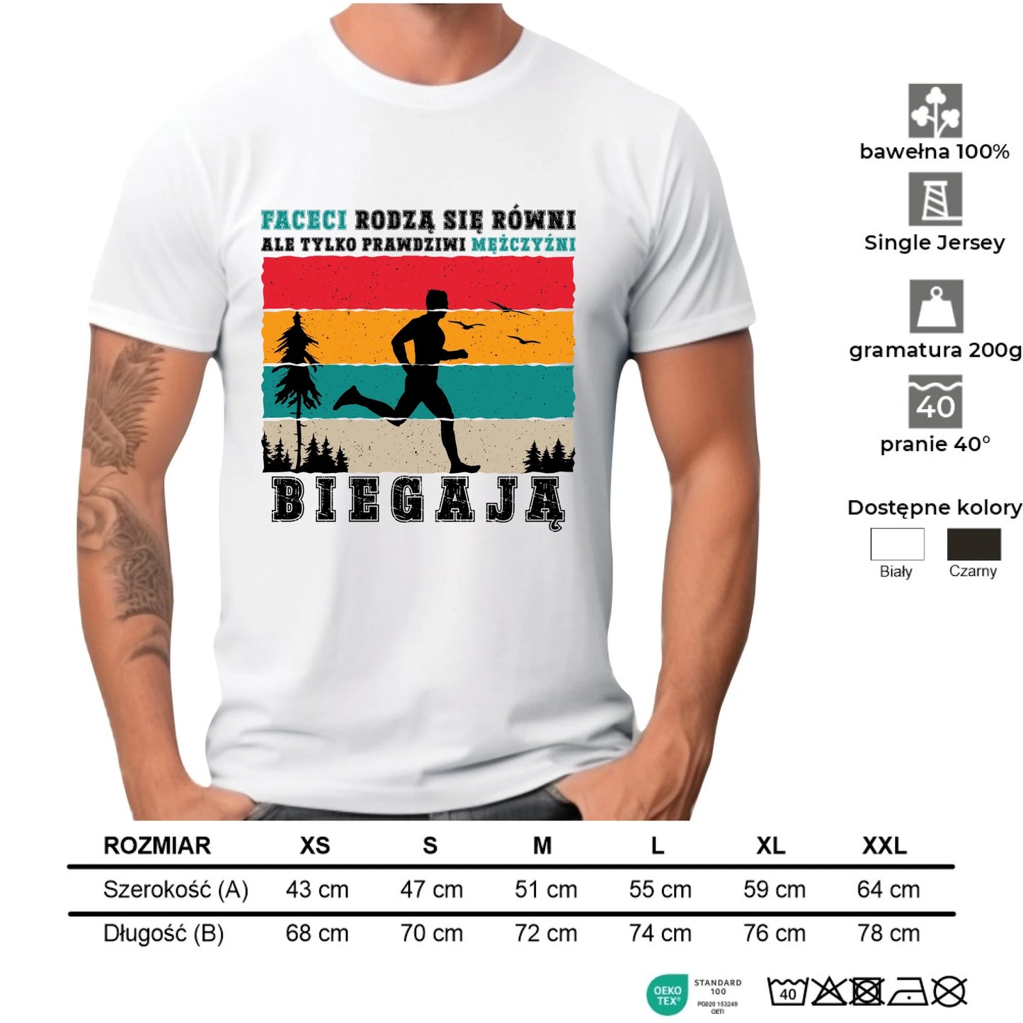 Koszulka męska dla biegacza - Prawdziwi mężczyźni biegają HB02