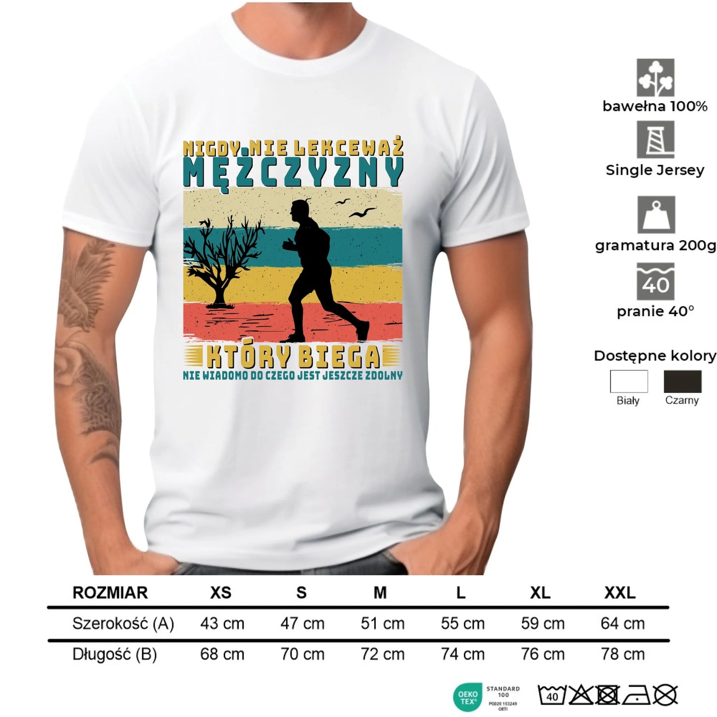 Koszulka męska dla biegacza - Nigdy nie lekceważ HB03