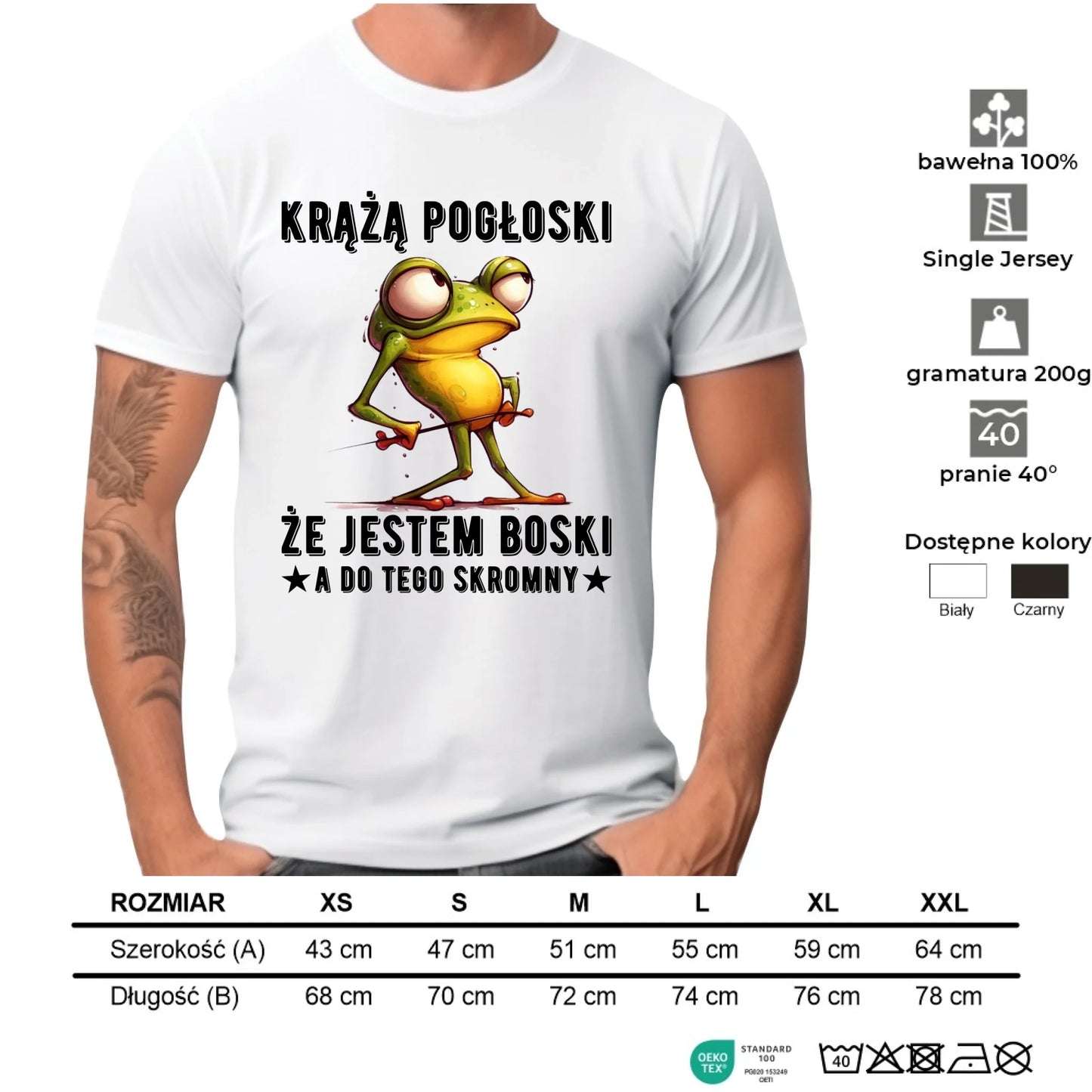 Koszulka męska - prezent dla chłopaka - Jestem boski DCH15