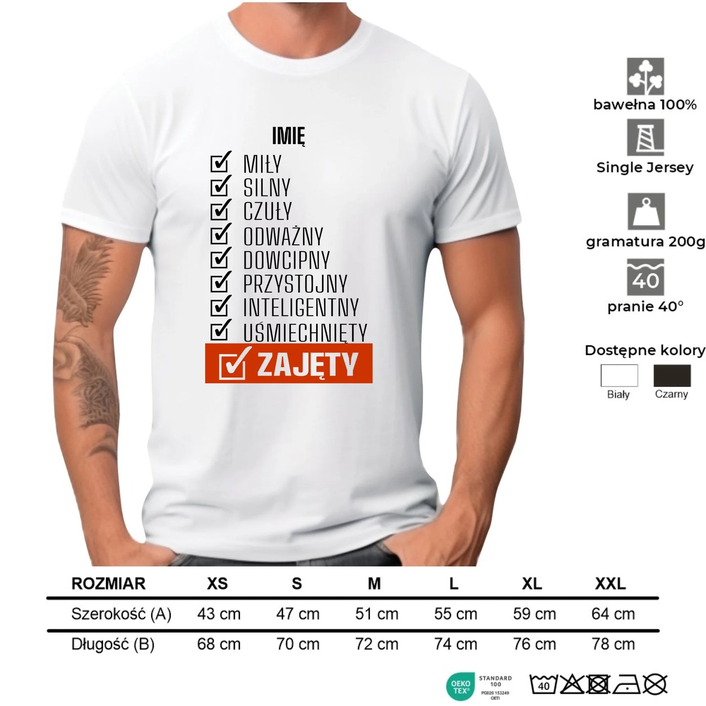 Koszulka męska - Zajęty prezent dla chłopaka męża narzeczonego - personalizowana DCH05