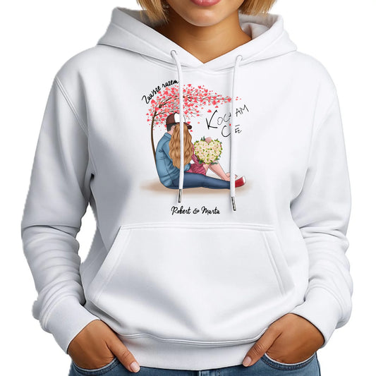 Bluza damska z kapturem dla par - prezent dla dziewczyny narzeczonej żony - Zawsze razem - personalizowana W04 - StoryCups.pl