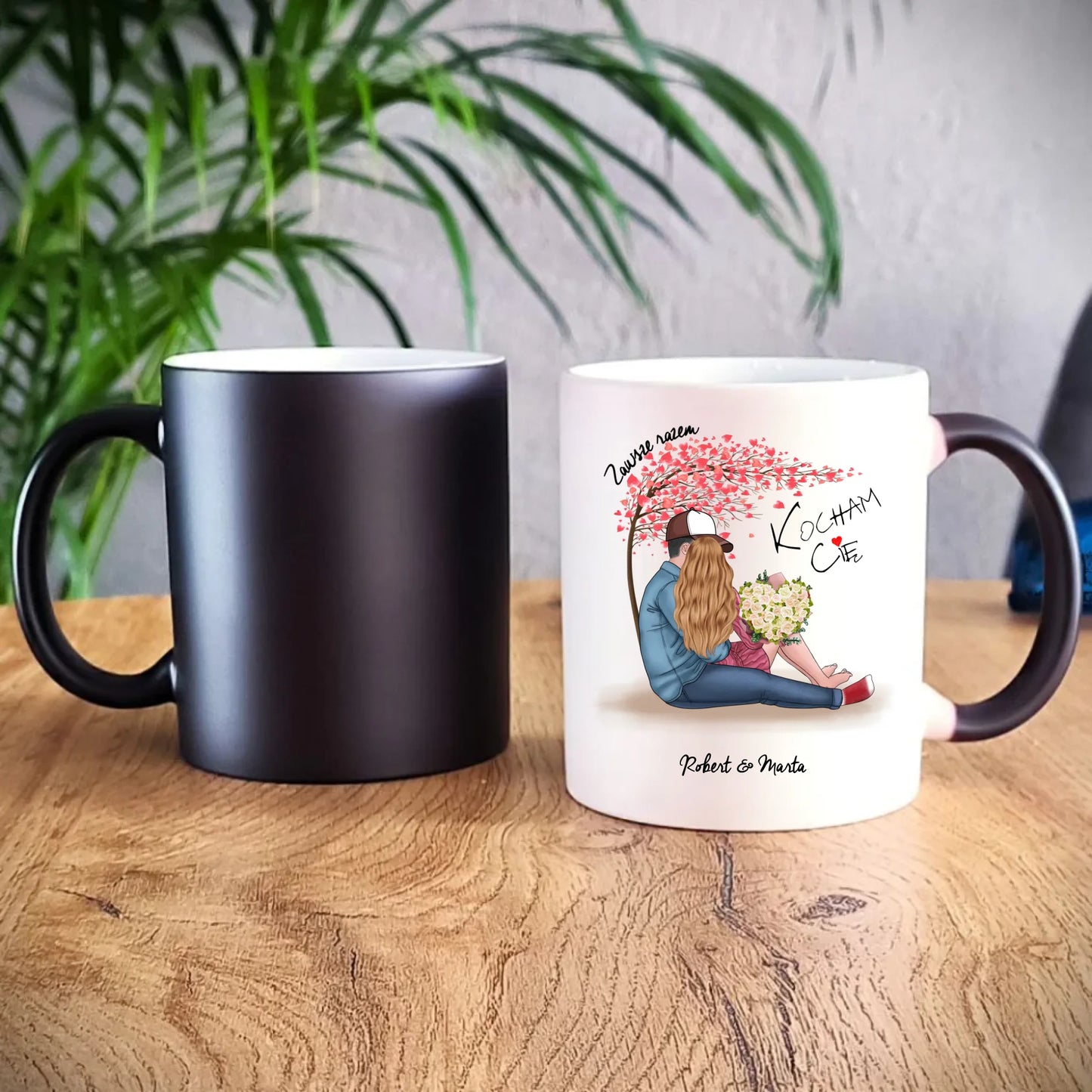 Kubek magiczny dla par - Zawsze razem - personalizowany W04 - StoryCups.pl