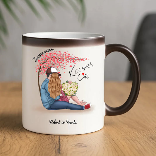 Kubek magiczny dla par - Zawsze razem - personalizowany W04 - StoryCups.pl
