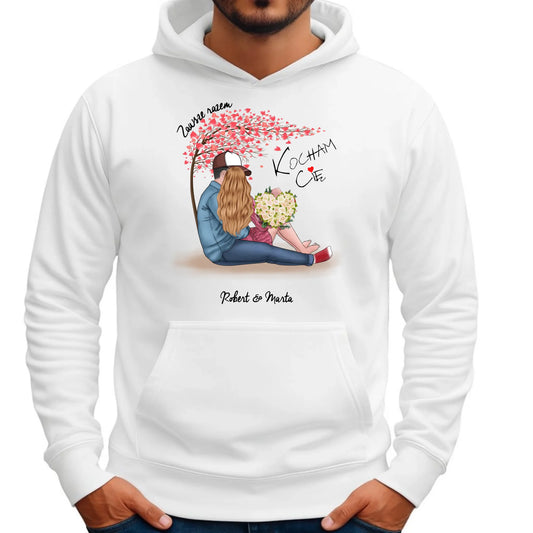 Bluza męska z kapturem dla par - prezent dla chłopaka narzeczonego męża - Zawsze razem - personalizowana W04 - StoryCups.pl