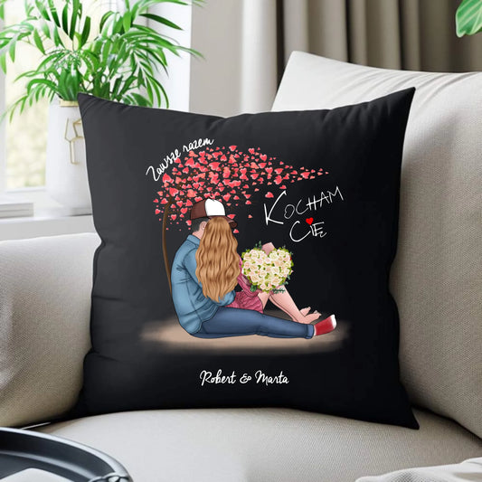 Poduszka dekoracyjna dla par - Zawsze razem - personalizowana W04 - StoryCups.pl