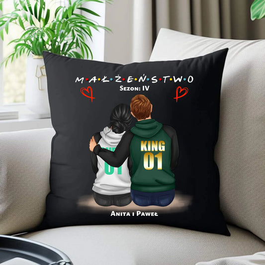 Poduszka dekoracyjna dla par - Małżeństwo Sezon - personalizowana W05 - StoryCups.pl